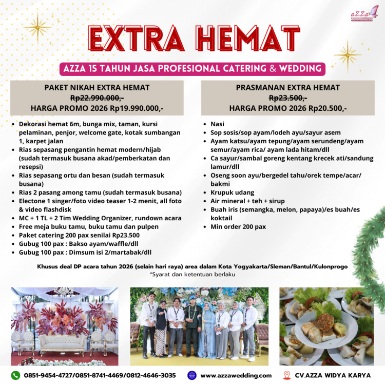 Paket Extra Hemat | Azza Wedding - Wedding Organizer & Paket Pernikahan Jogja